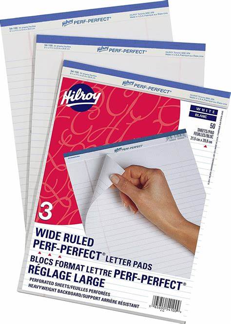Bloc-notes 8,5x 11 Hilroy 5/pqt