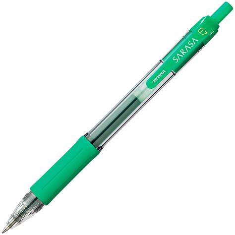 Pen Zebra Retract Medium Green